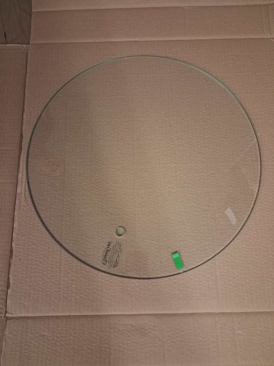 Adjustable replacement glass top, crystal glass, for ClassiCon side table IMPERFECT ITEMS
