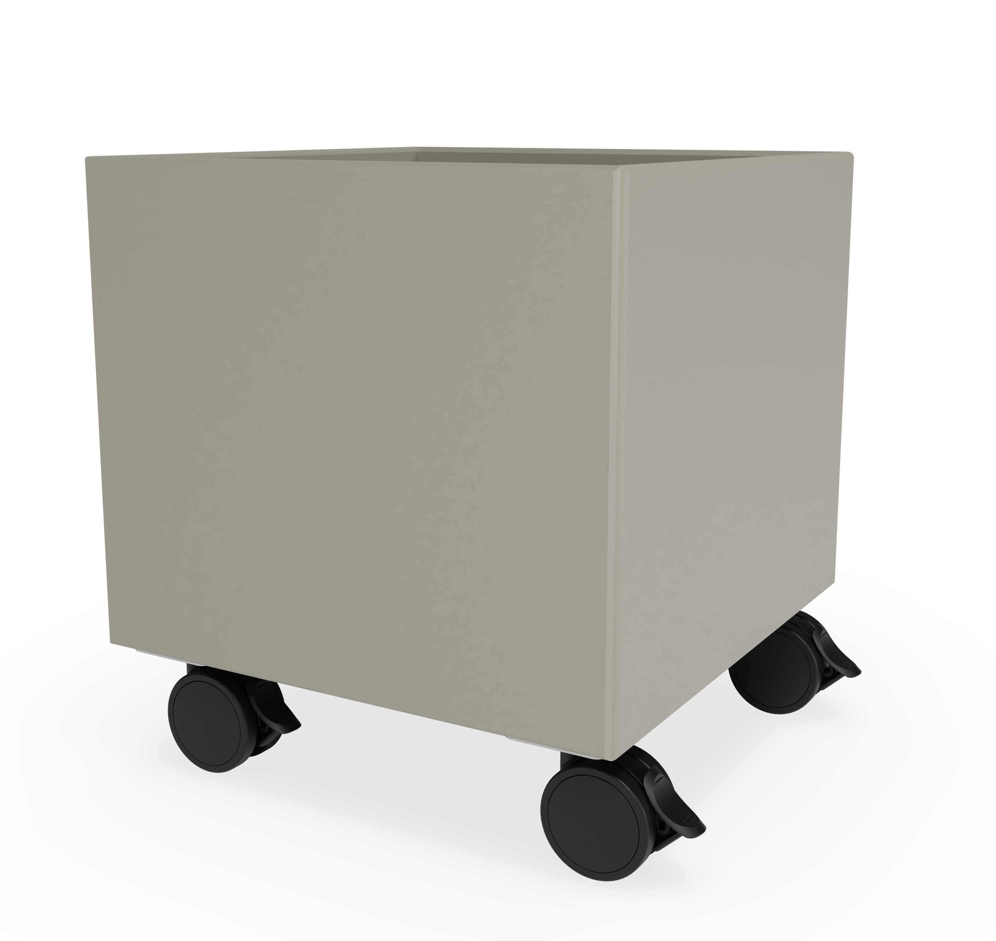 Graue Mini Play Aufbewahrungsbox mit Rollen, ideal für Kinderzimmer und Spielzeugaufbewahrung.