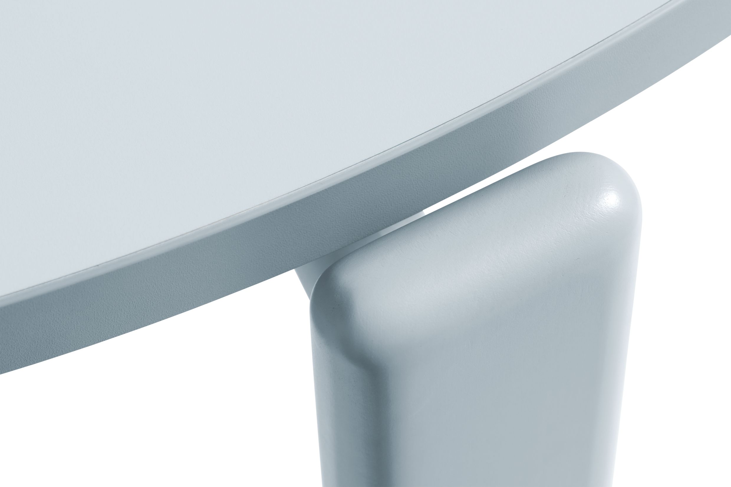 Rey Table Hay Slate blue water-based lacquer / Gull laminate