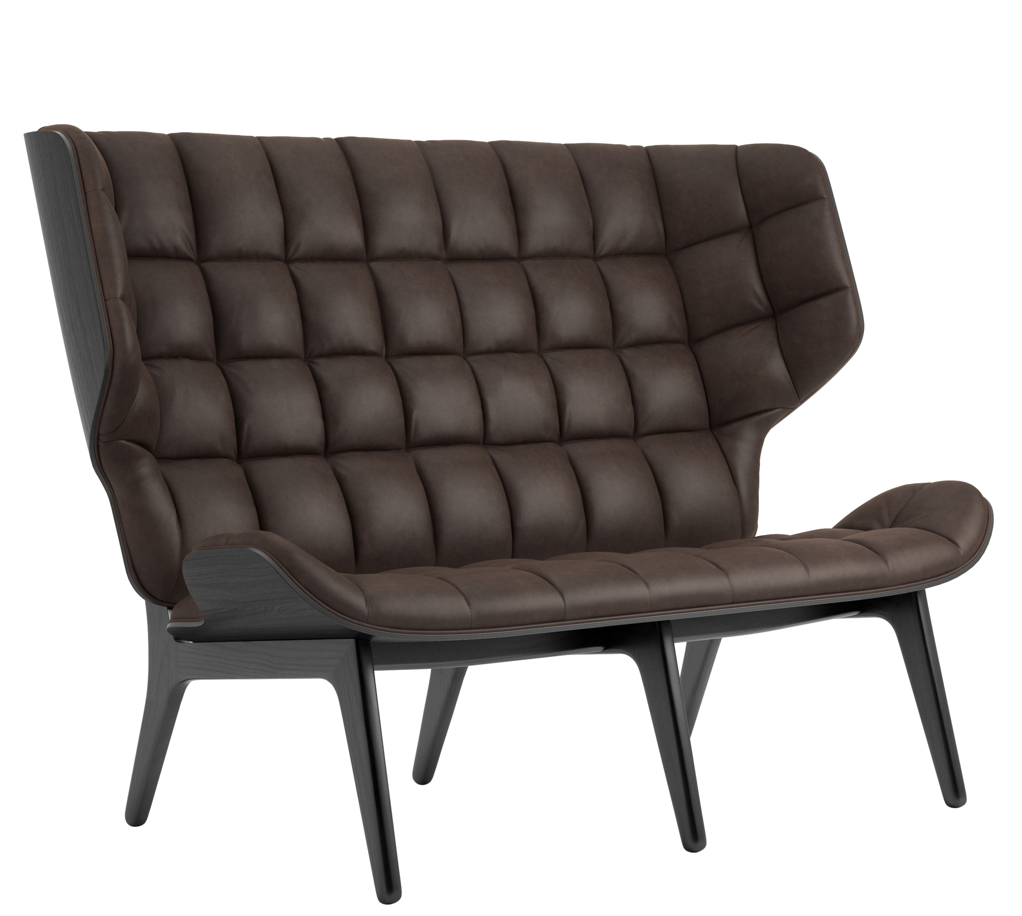 Mammoth Sofa Leather cover Norr11 Oak black Dunes Leather Dark brown