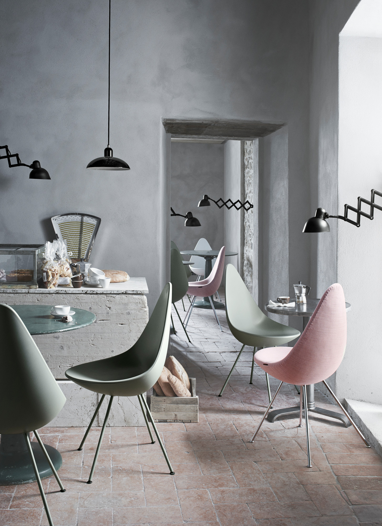 6718 Scissor lamp KAISER idell Black gloss Fritz Hansen SINGLE PIECES