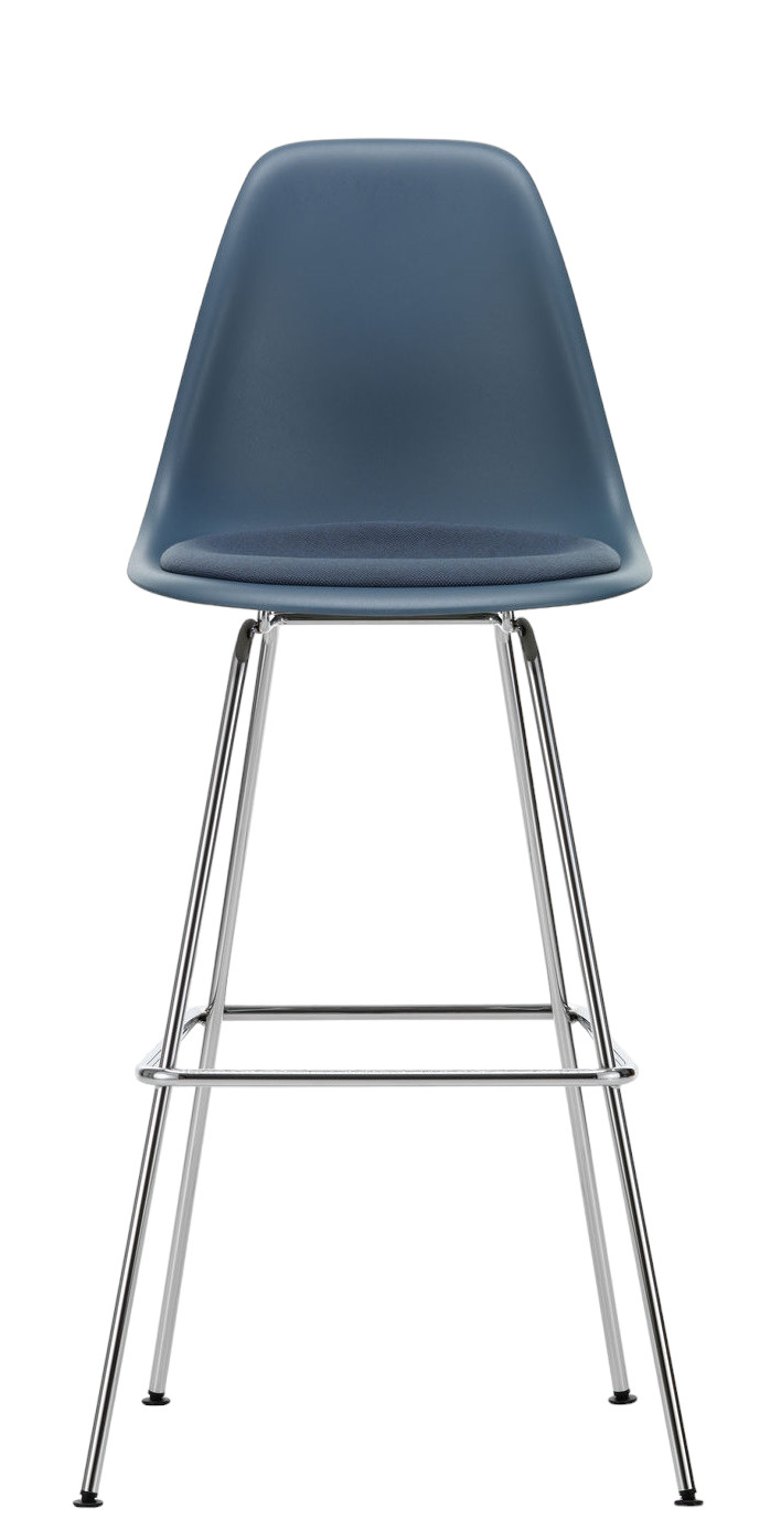 Eames Plastic Bar Stool Bar Stool High with seat cushion Vitra