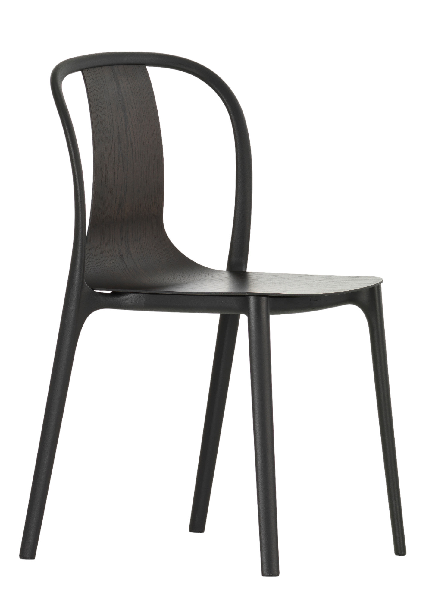 Belleville Armchair Wood chair FRAME DEEP BLACK / SEAT CUP OAK DARK Vitra MÄNGELEXEMPLAR