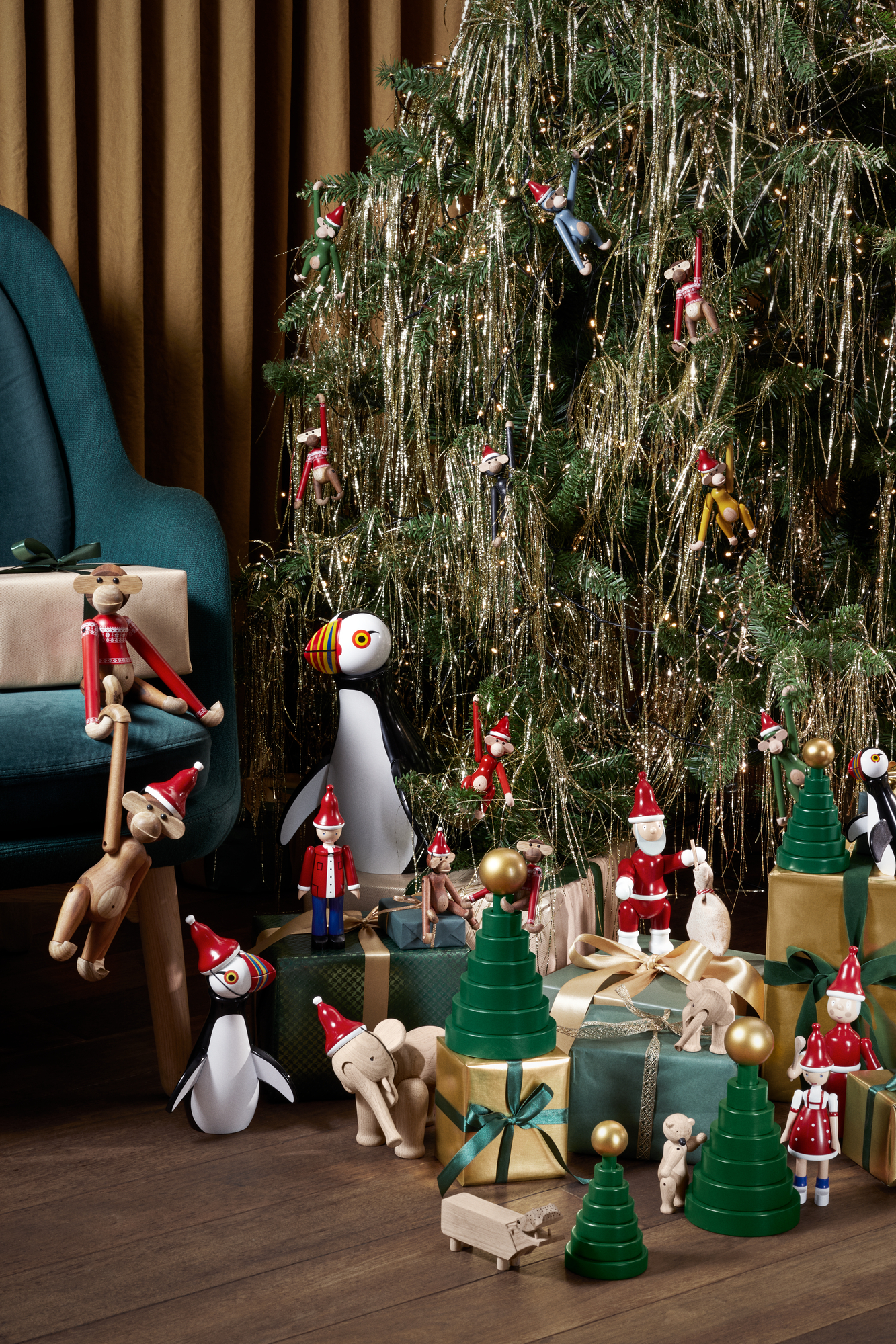 Christmas Jumper Monkey 2024 small wooden figure Kay Bojesen