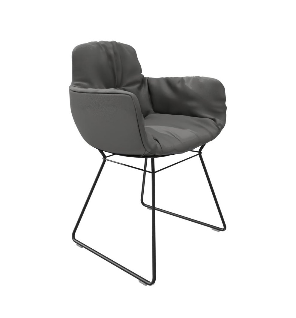 Leya chair high armrest leather Sahara Freifrau Manufaktur PREFERRED COMBINATION