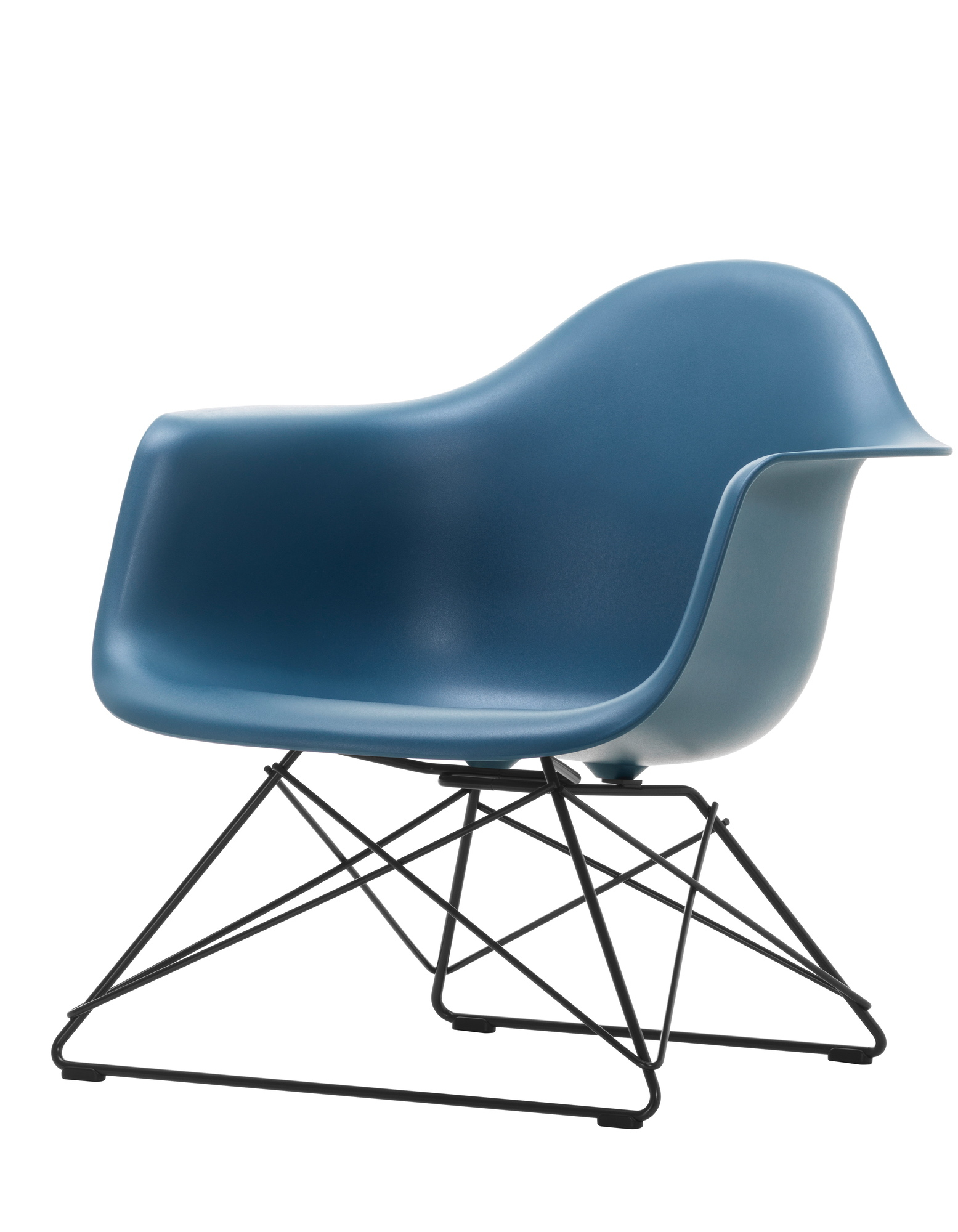 Eames Plastic Arm Chair LAR Chair Vitra Black - Sea blue