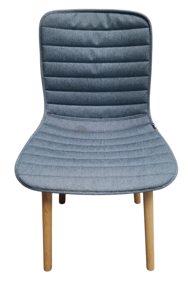 Hal Wood Fully upholstered OAK NATURE / SEAT COVER PLANO NERO/ICE BLUE Vitra IMPERFECT ITEMS