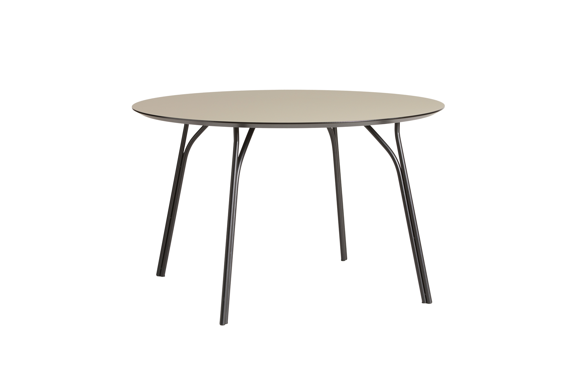 Tree Dining Table Ø120 Tabletop Beige Legs Black Woud