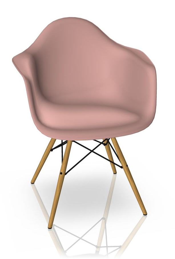 Eames Plastic Arm Chair DAW Chair Vitra Maple yellowish - Tender pink