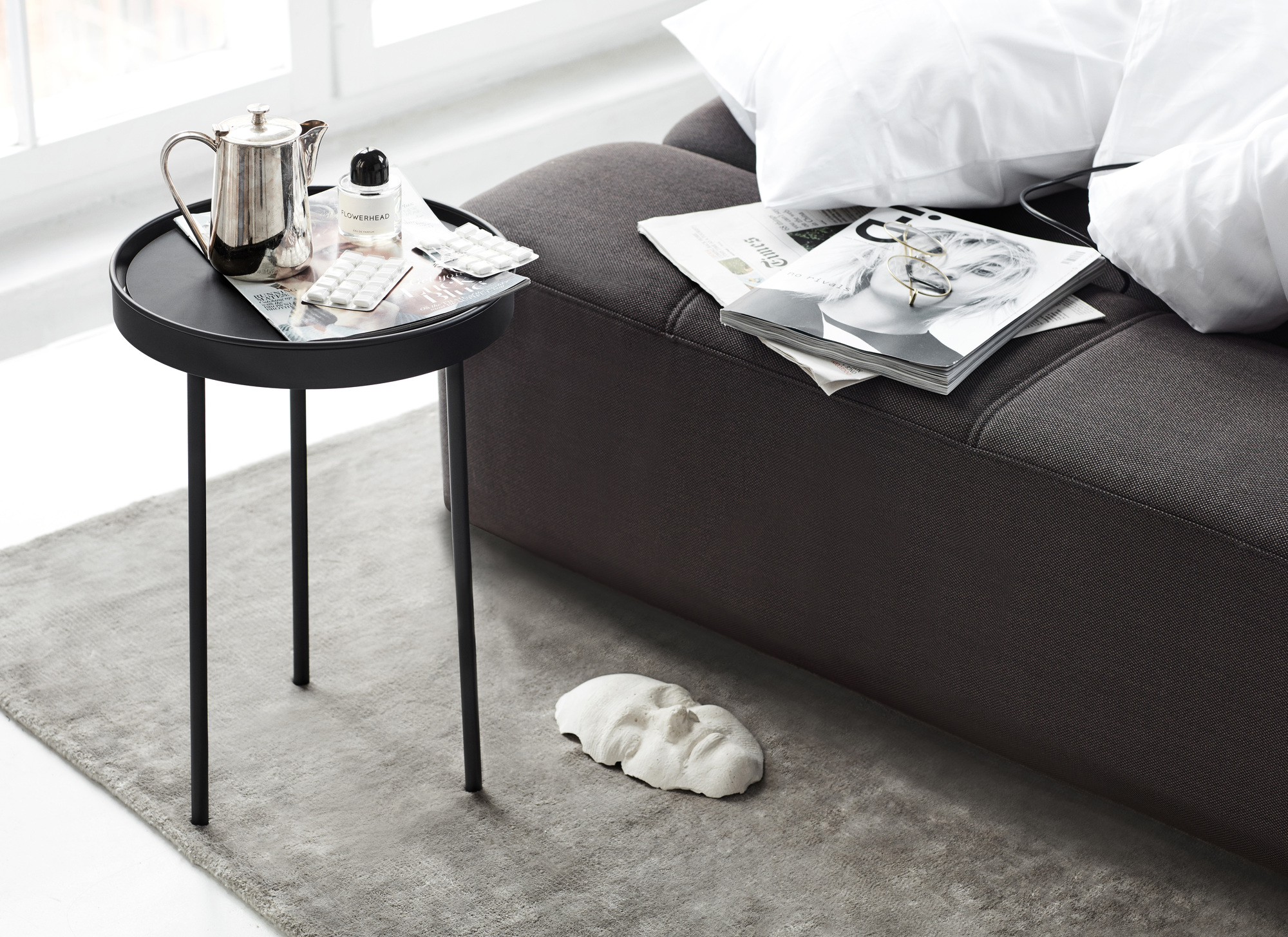 Daybe Sofa bed Fabric Brusvik dark gray Northern