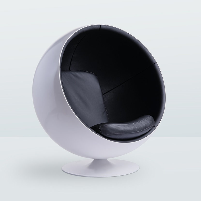 The Leather Ball Chair Armchair Black Eero Aarnio Originals