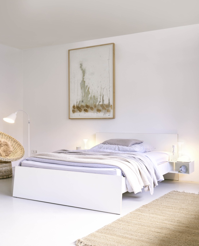 Stockholm bed birch multiplex with high headboard Richard Lampert 