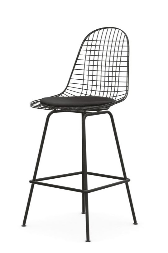 Eames Wire Bar Stool Medium with seat cushion Vitra 