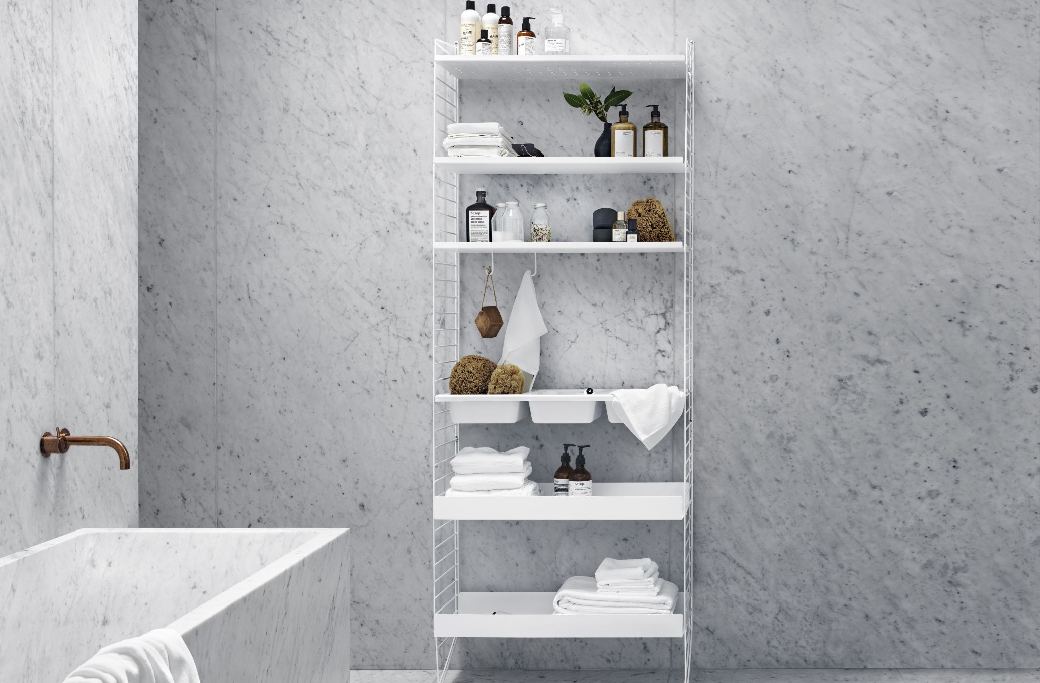 Single Piece Floor Ladder H 200 cm String Furniture