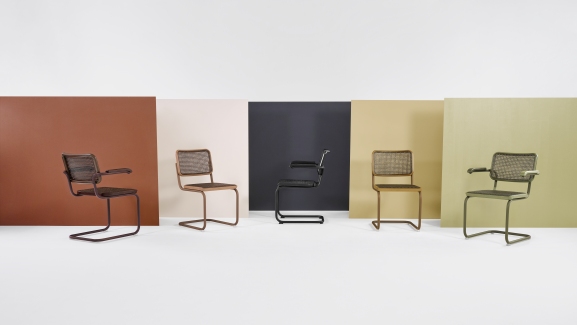 S 64 V Tubular steel classic cantilever chair Thonet