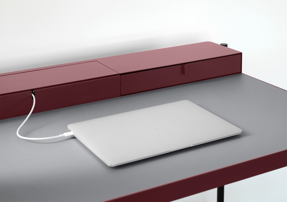 PS20 BIG Desk Müller Möbelfabrikation Oxidred 1 drawer