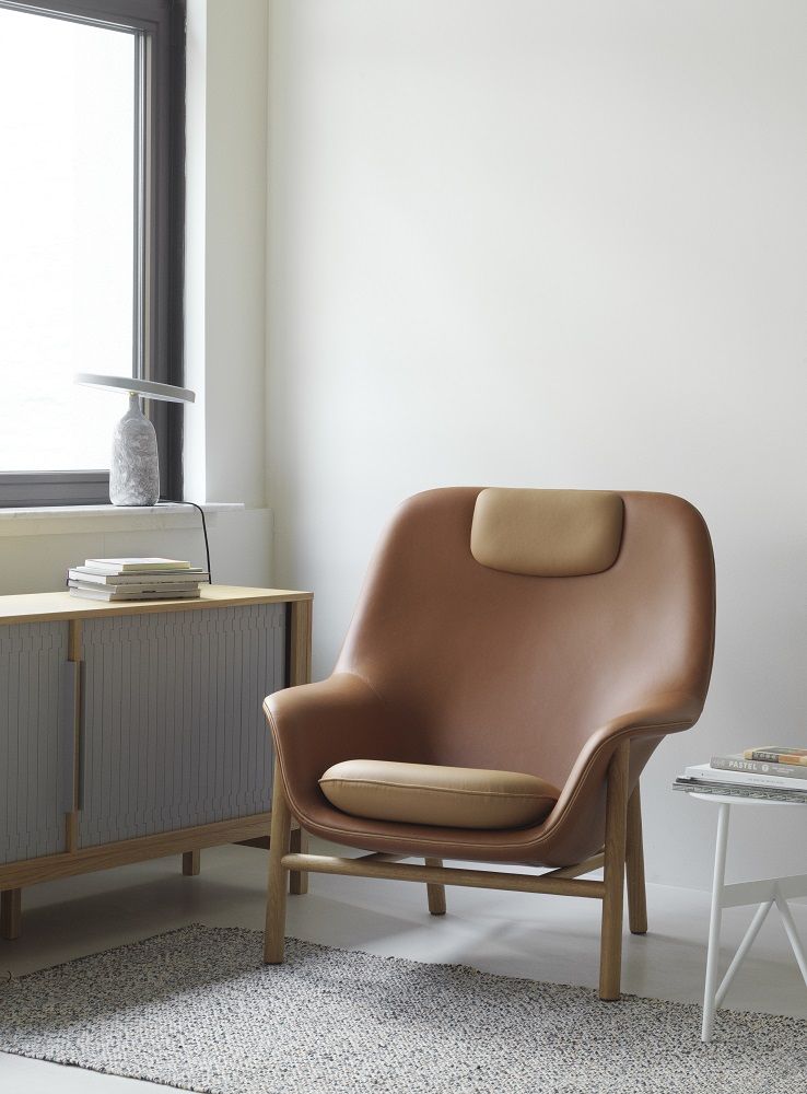 Drape Lounge Chair High with Headrest Normann Copenhagen