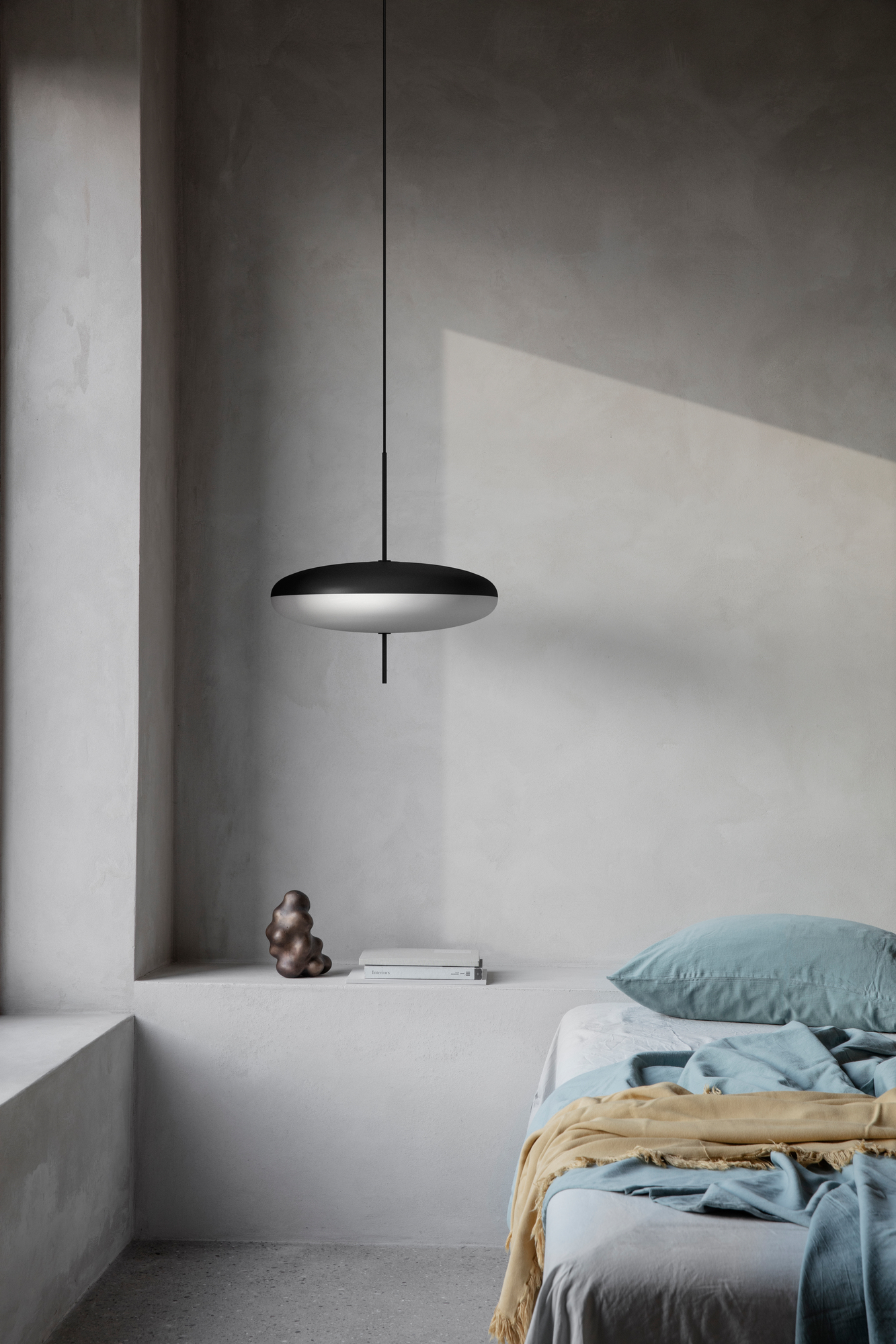 Model 2065 ceiling light Black and white diffuser Black hardware Black cable Astep SINGLE PIECE 
