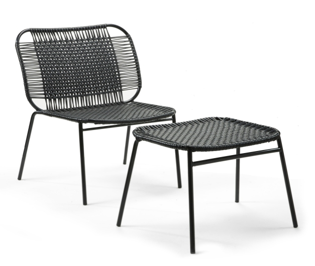 Cielo Footstool Footstool Outdoor ames Black - Black