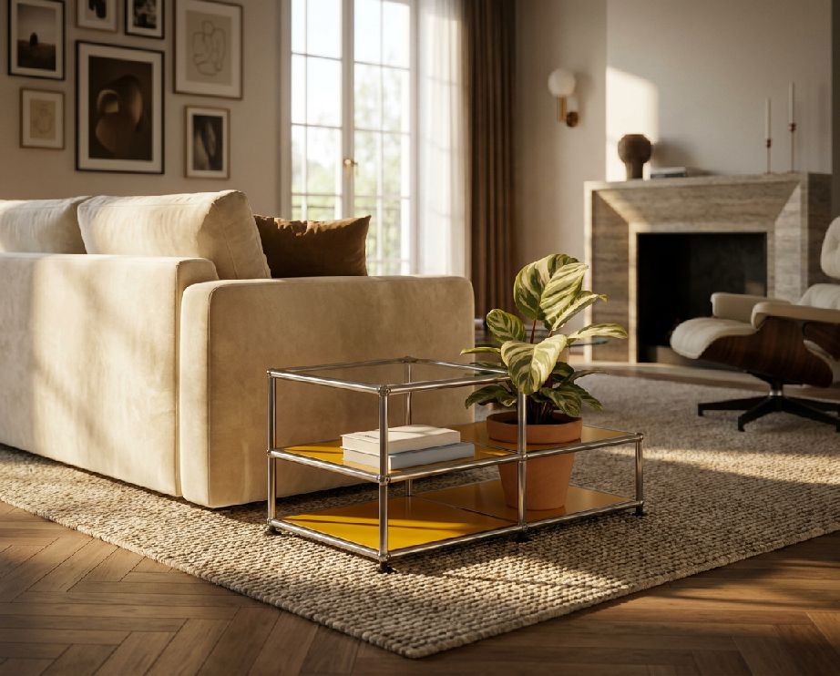 Side table with plant element USM Haller