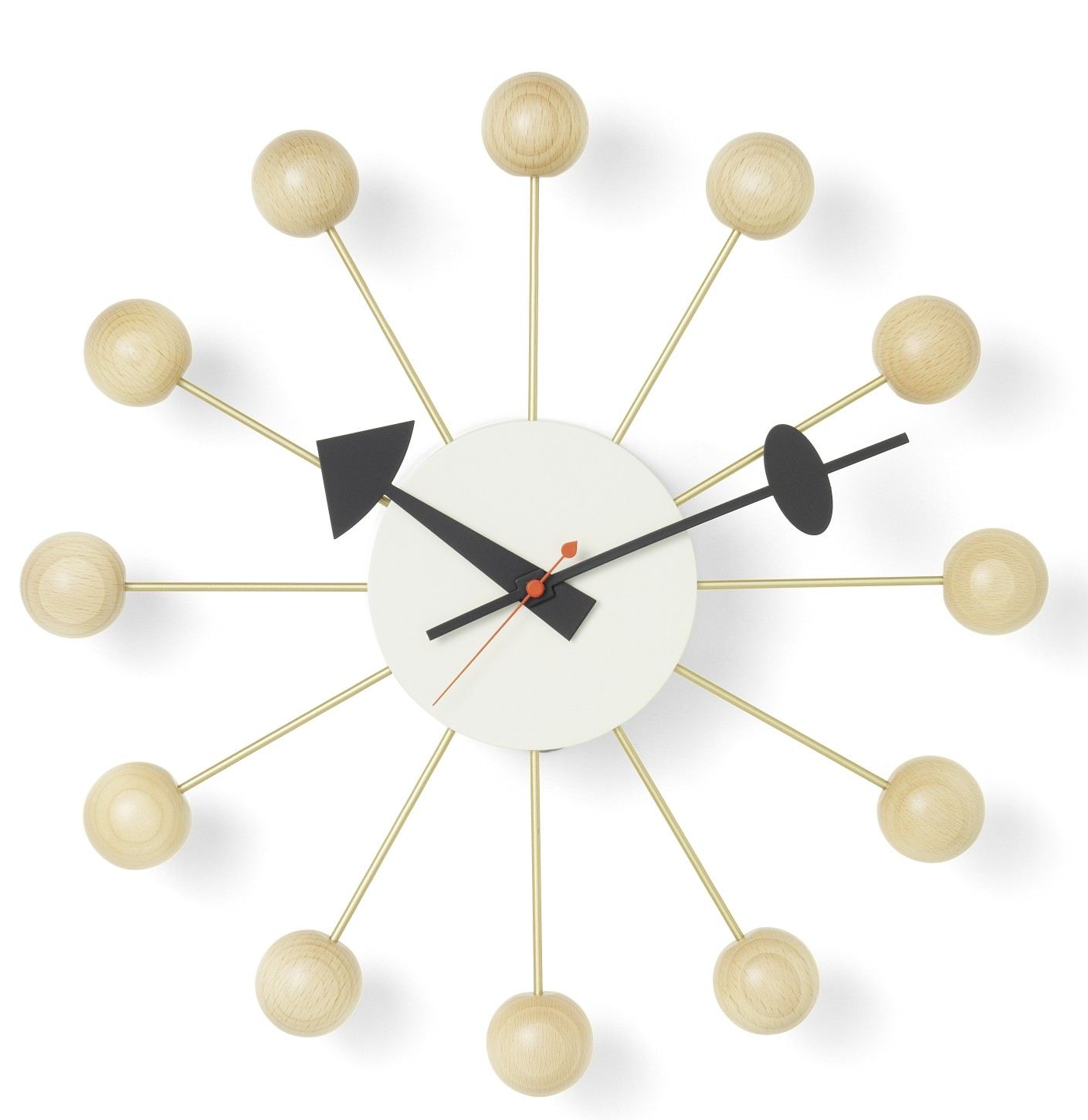 Ball Clock Wall Clock natural Vitra