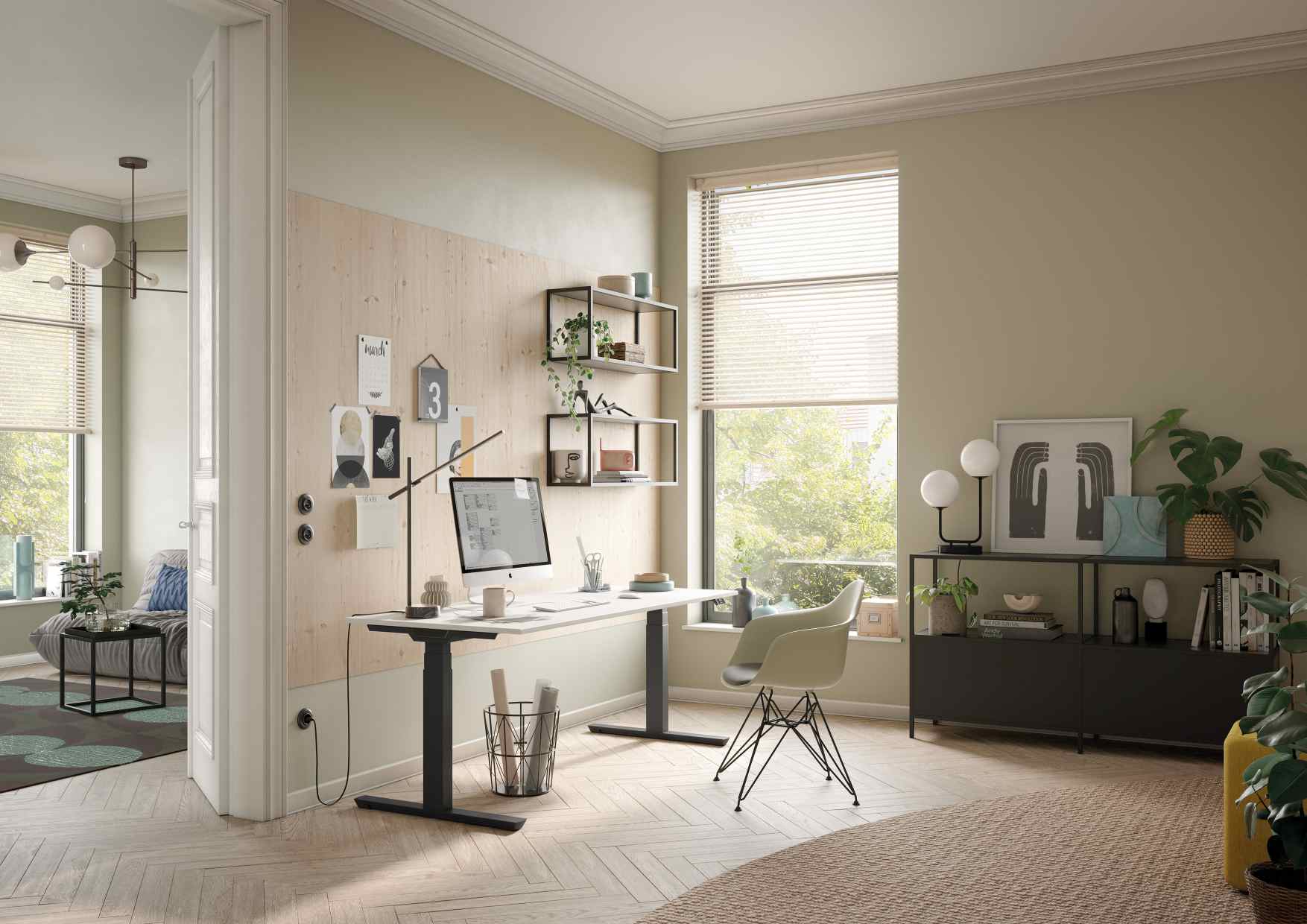 Crew T height-adjustable desk by Palmberg