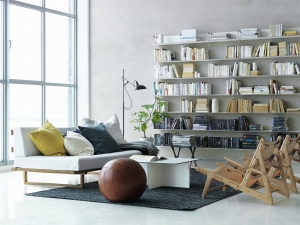 String  Living room wall shelving system B String Furniture Black - Black