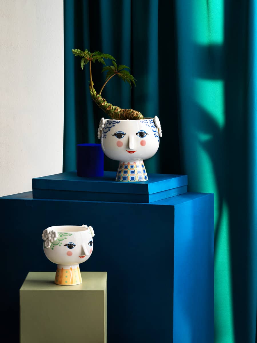 Eva Flowerpot 21 cm Blue Bjorn Wiinblad