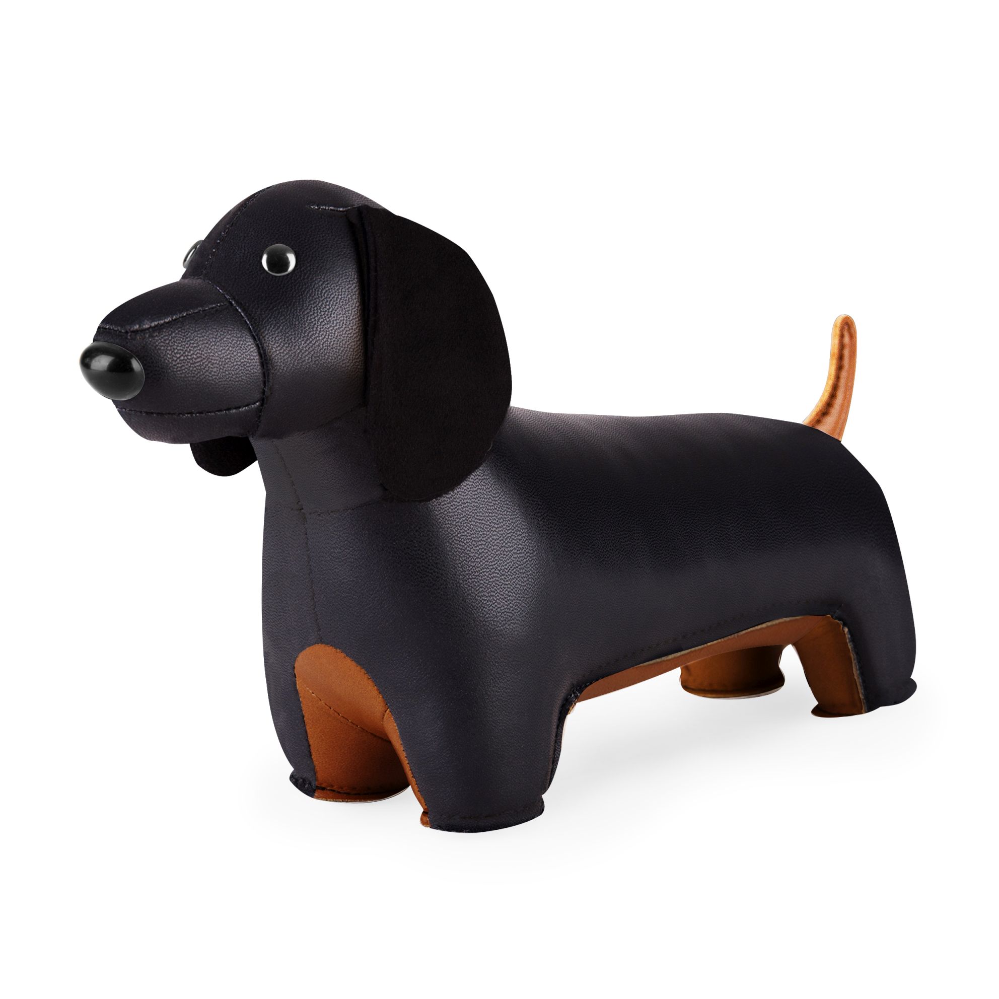 Paperweight dachshund black/tan Züny