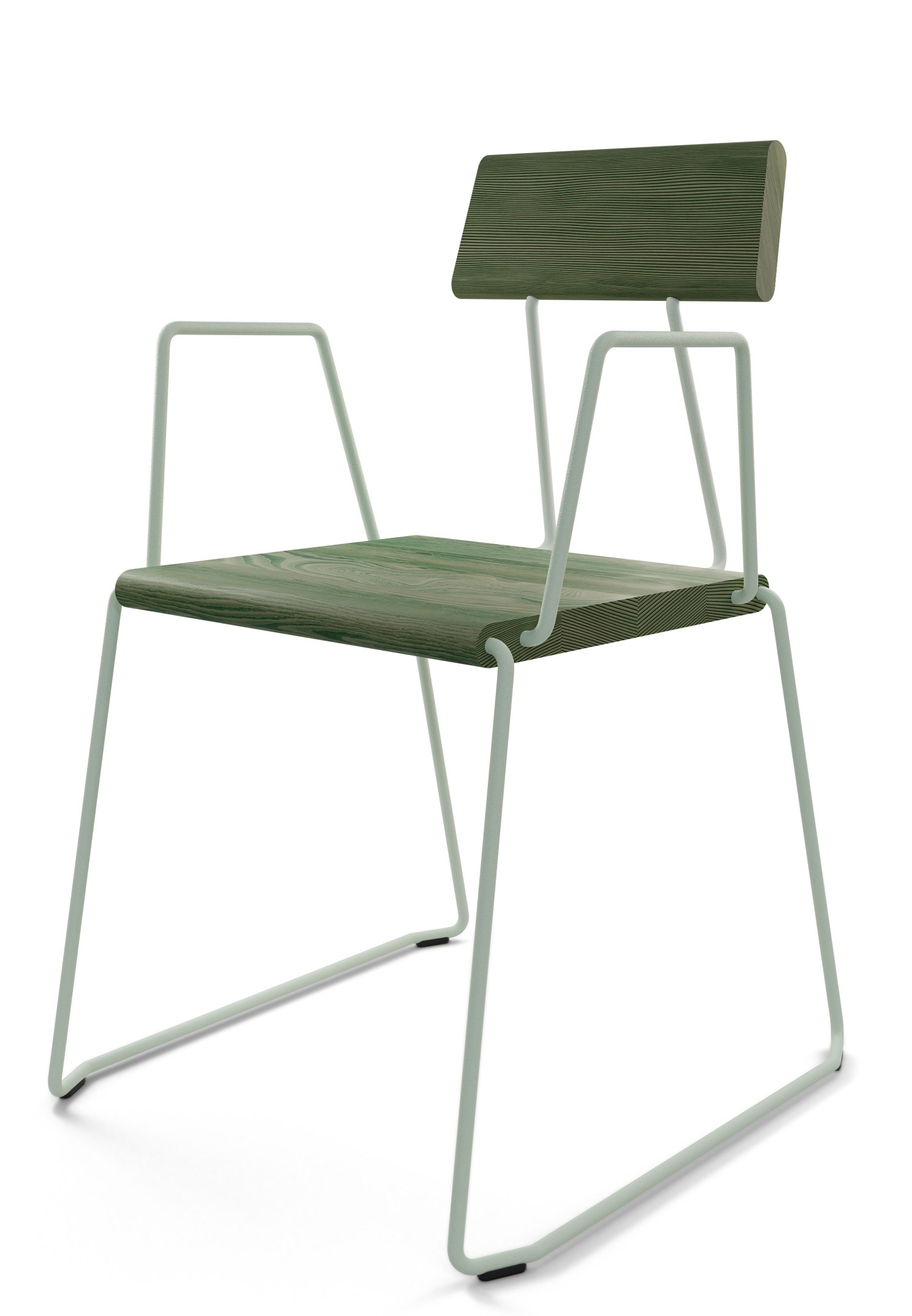 D:006 Chair with Armrests Forest Green Fuchs & Habicht
