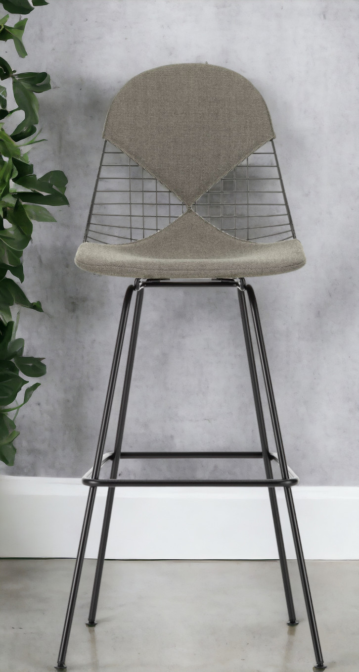 Eames Wire Bar Stool Bar stool High with seat and backrest upholstery Vitra