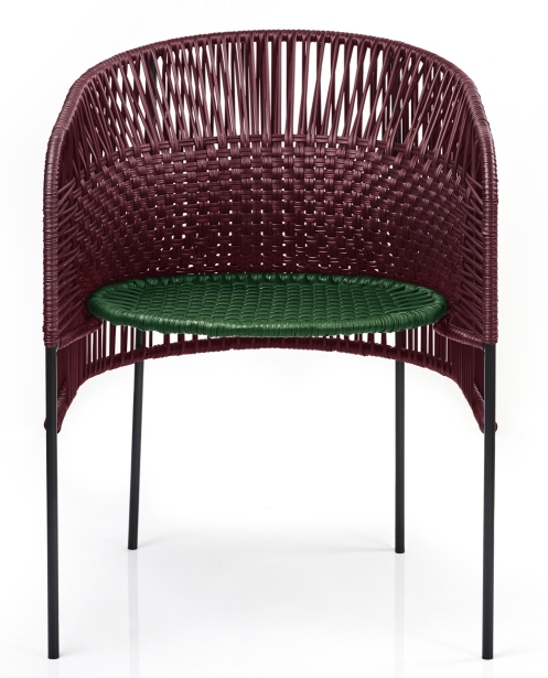 Caribe Chic Dining Chair Chair Outdoor ames Black red / Moss green / Black