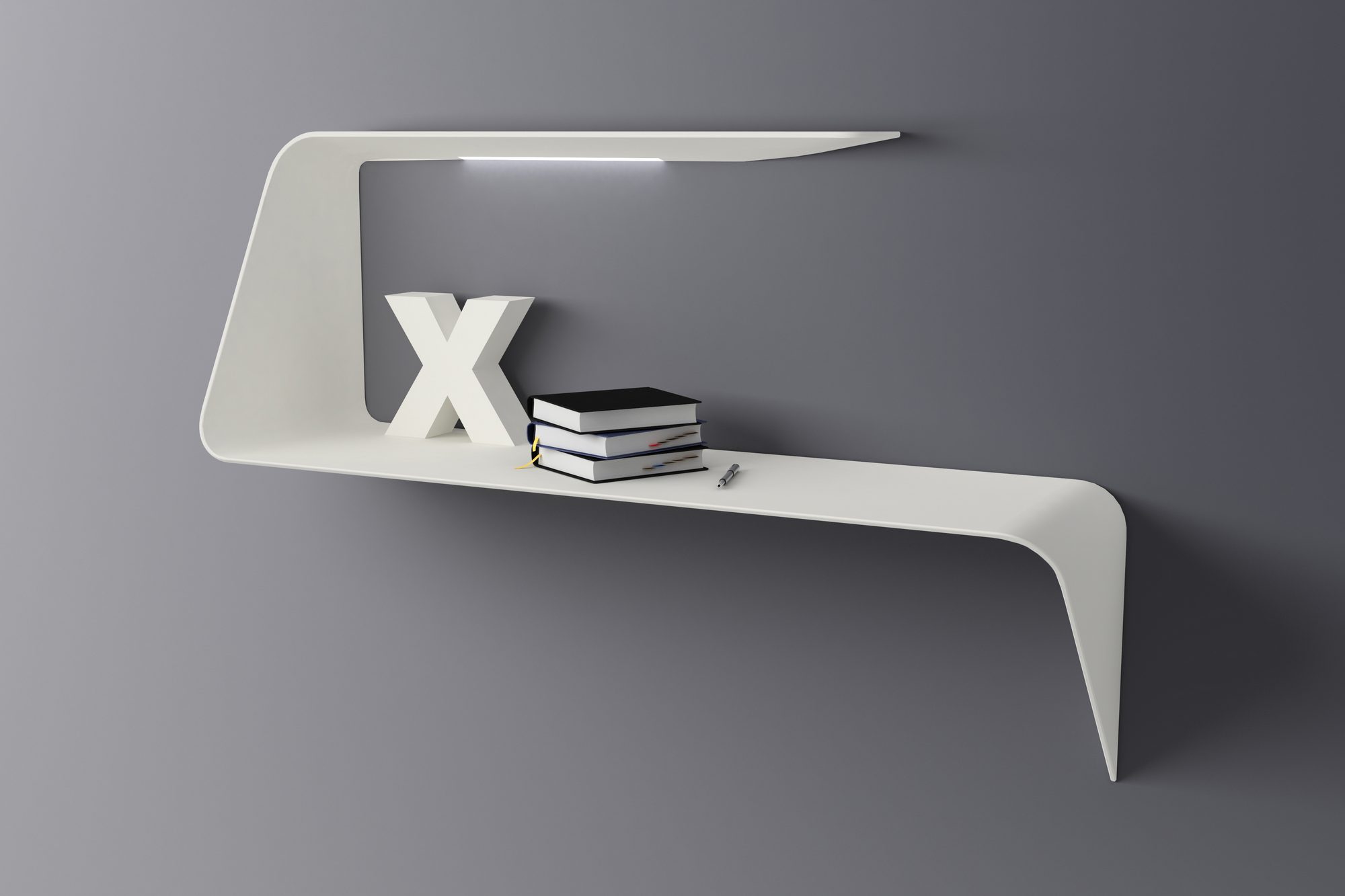 Mamba rack / wall bureau with LED MDF Italia