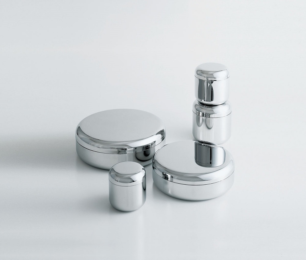 JM01 T Container 18/10 stainless steel with relief decoration Alessi SINGLE PIECE