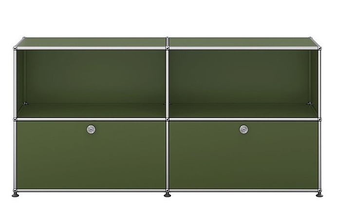 USM Haller sideboard with 2 folding doors – QUICK SHIP Olive green