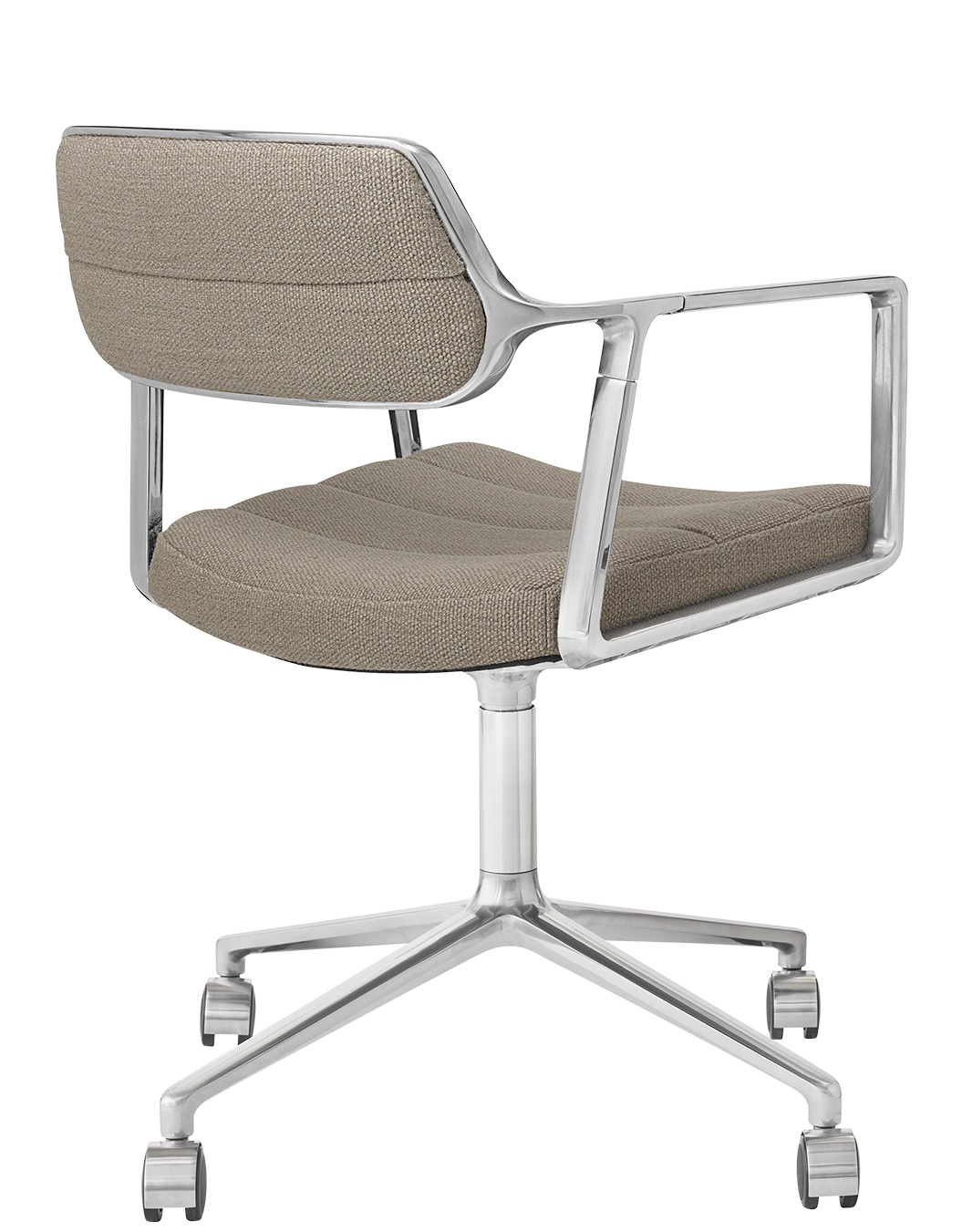 Vipp 453 / Vipp453 Swivel Chair Swivel Chair Vipp Dark sand textile / polished aluminium frame with castors