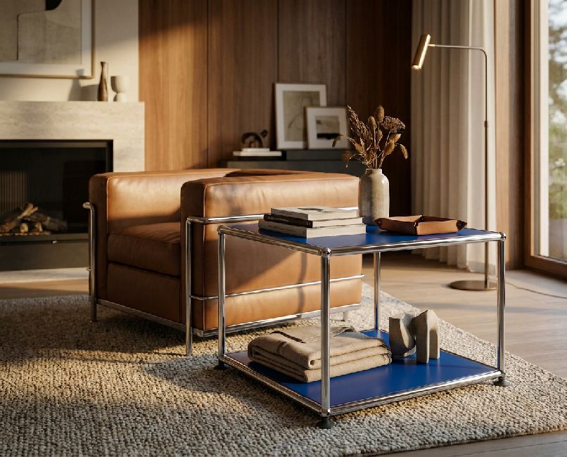 USM Haller side table M21 open narrow pure white
