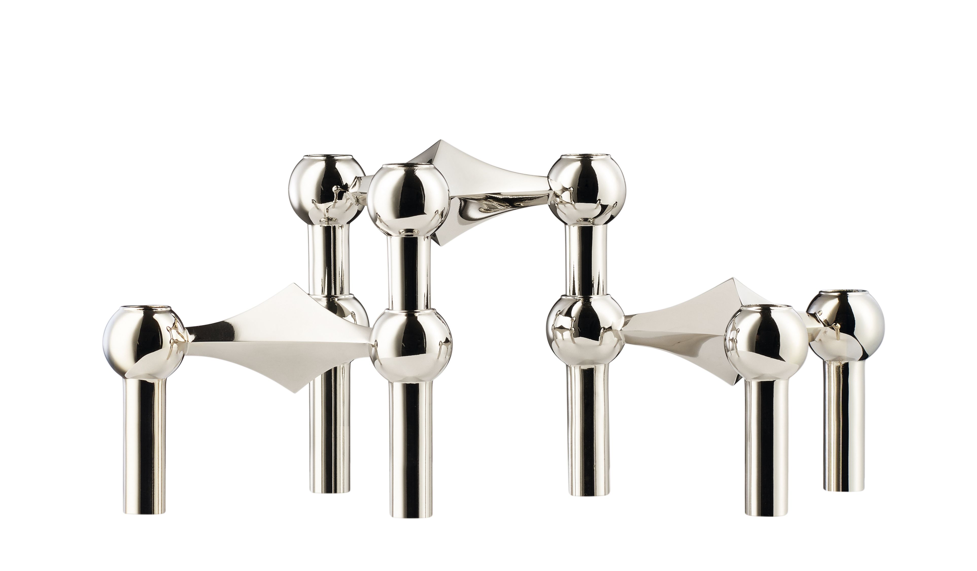 Candlestick set of 3 chromeStoff Nagel