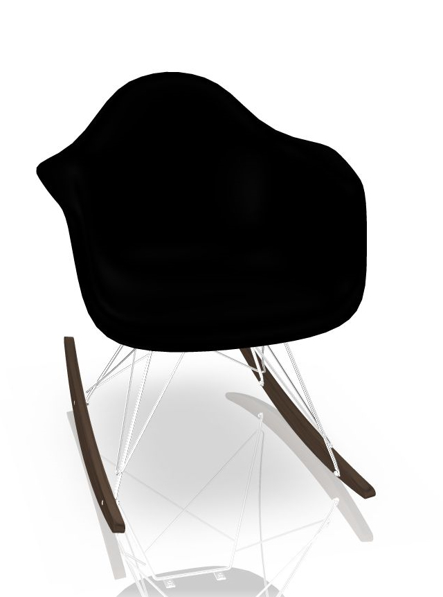 Eames Plastic Arm Chair RAR Rocking Chair Vitra Maple dark - Chrom-Deep black