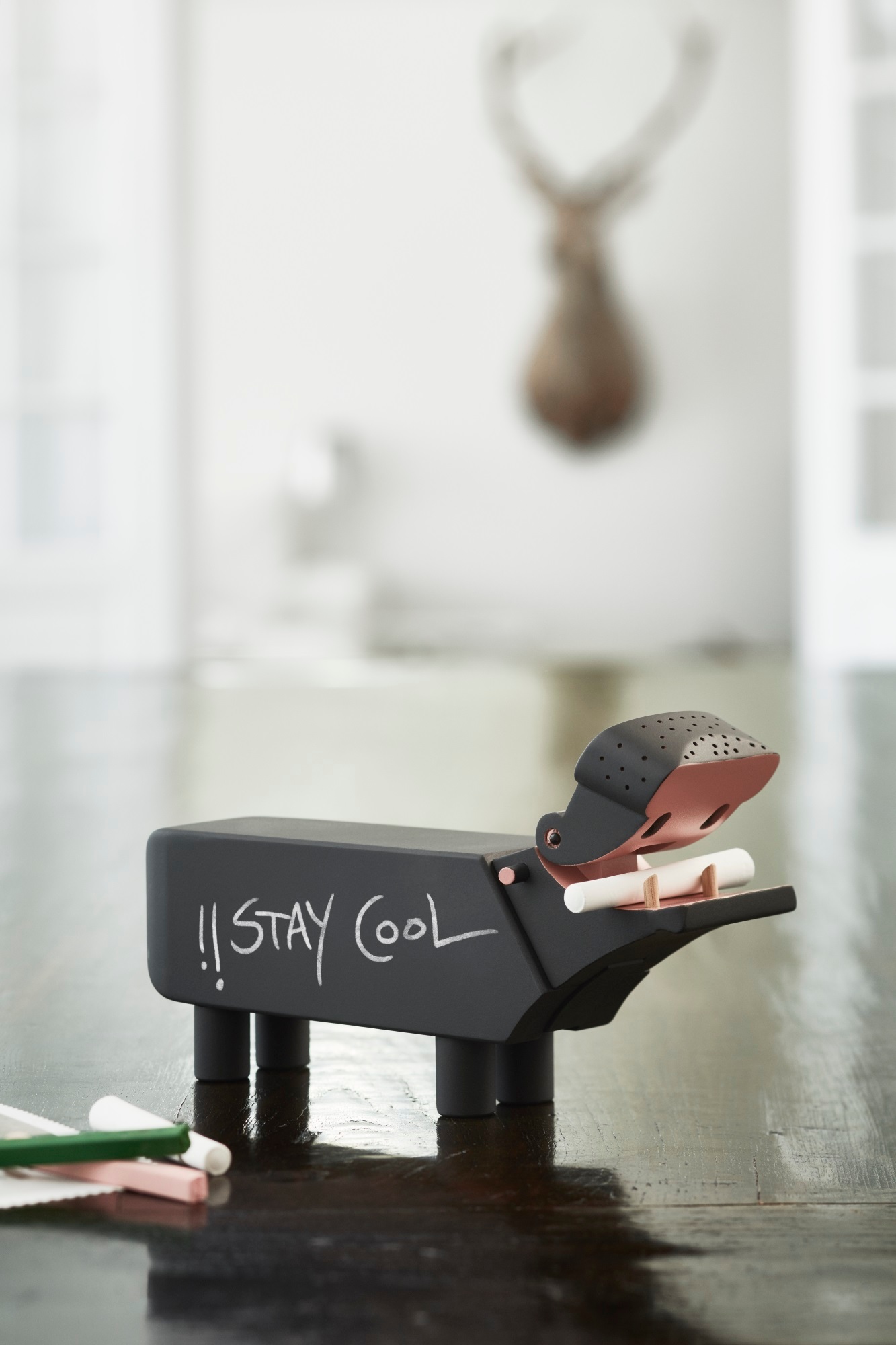 Hippo wooden figurine black Kay Bojesen