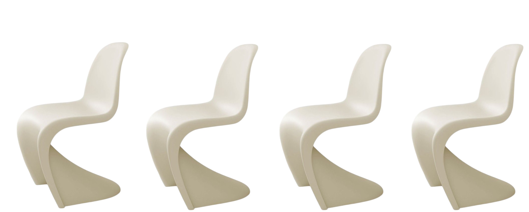 Panton Chair Plastic Chair Beige Vitra SPECIAL VERSION Set of 4