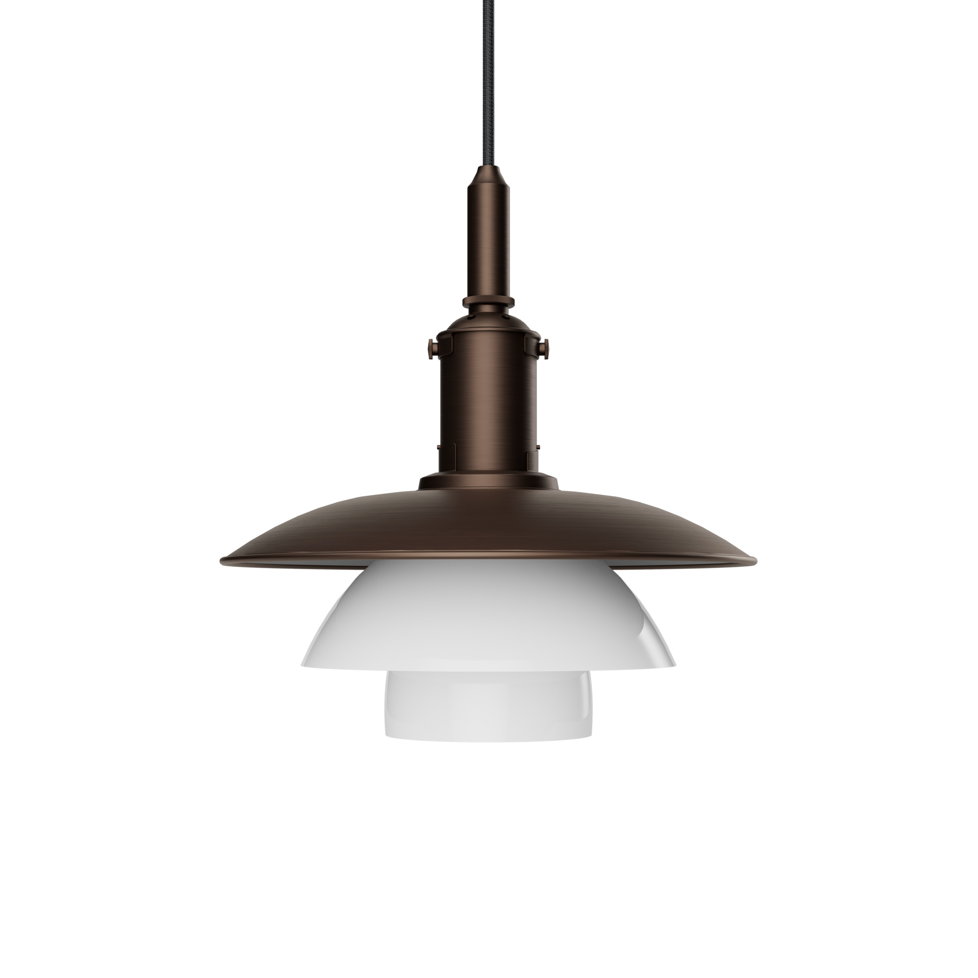 PH 3/3 Aged Brass Opal pendant light Louis Poulsen