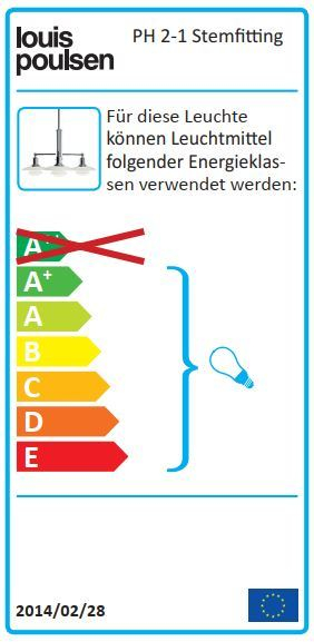 PH 2/1 Stem Fitting pendant light Louis Poulsen