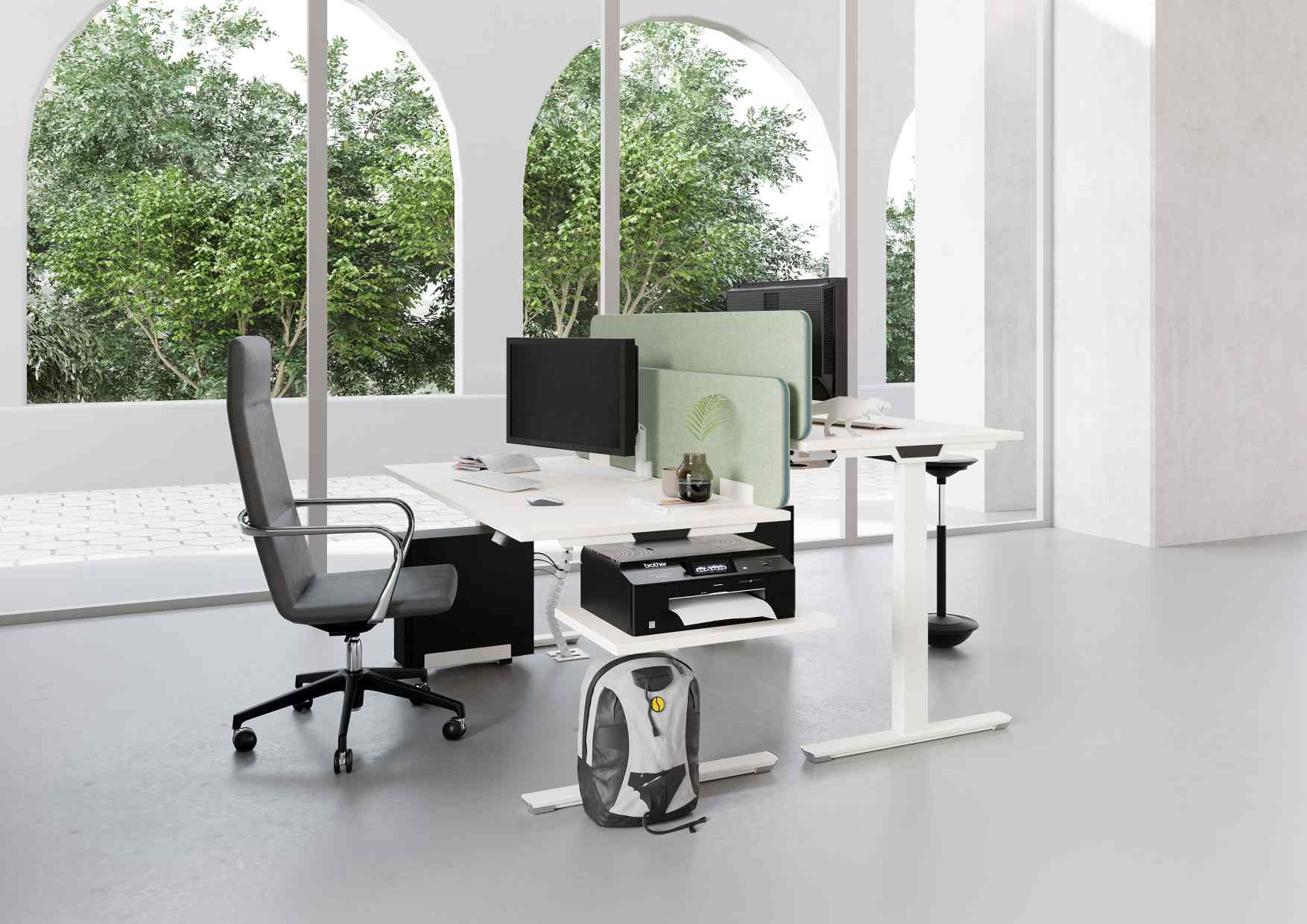 Crew T height-adjustable desk by Palmberg