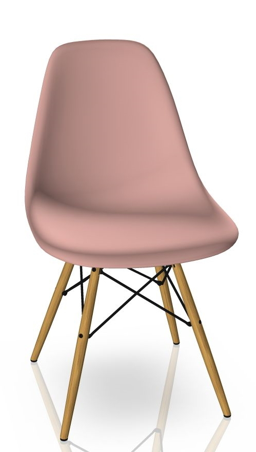 Eames Plastic Side Chair DSW Chair Vitra Maple yellowish - tender pink