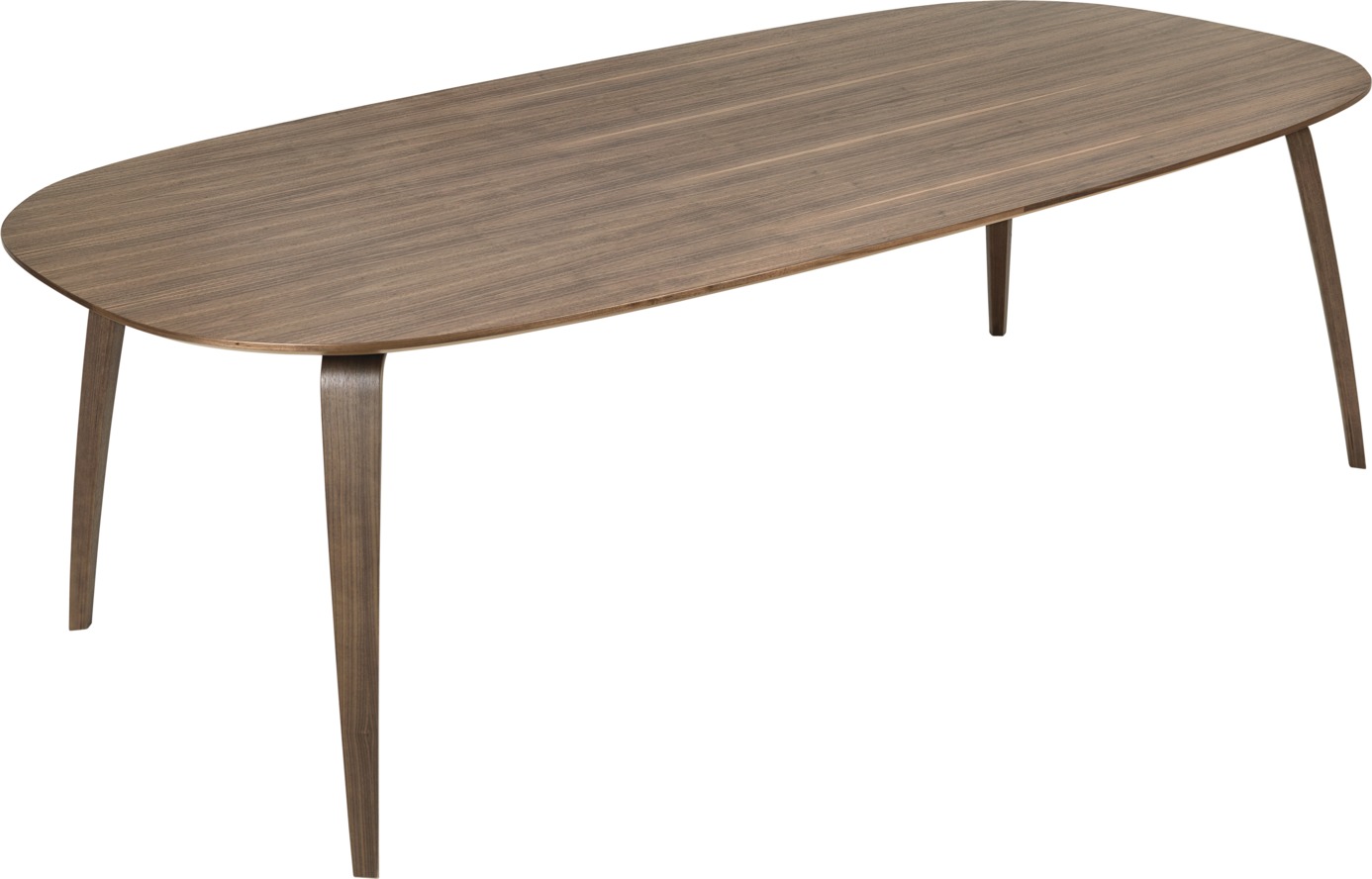 GUBI Dining Table Dining table top elliptical walnut ONLY TABLE TOP GUBI EXHIBITION PIECE