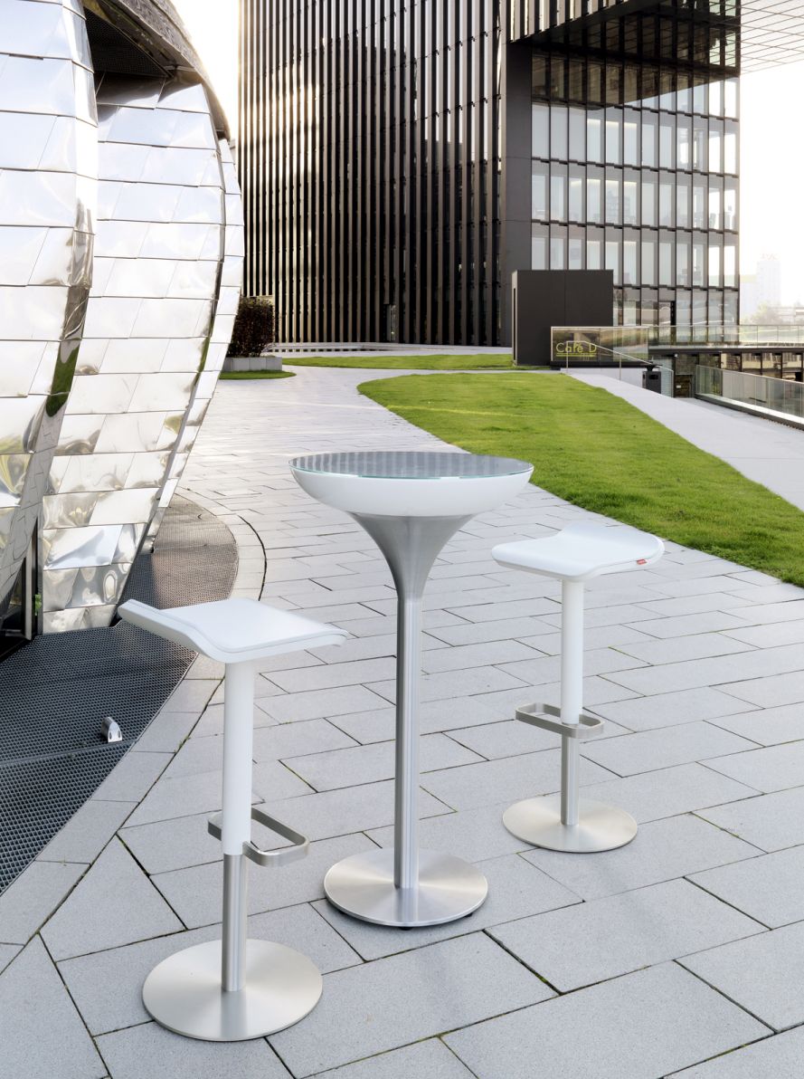 ED Bar Stool Height Adjustable White Moree