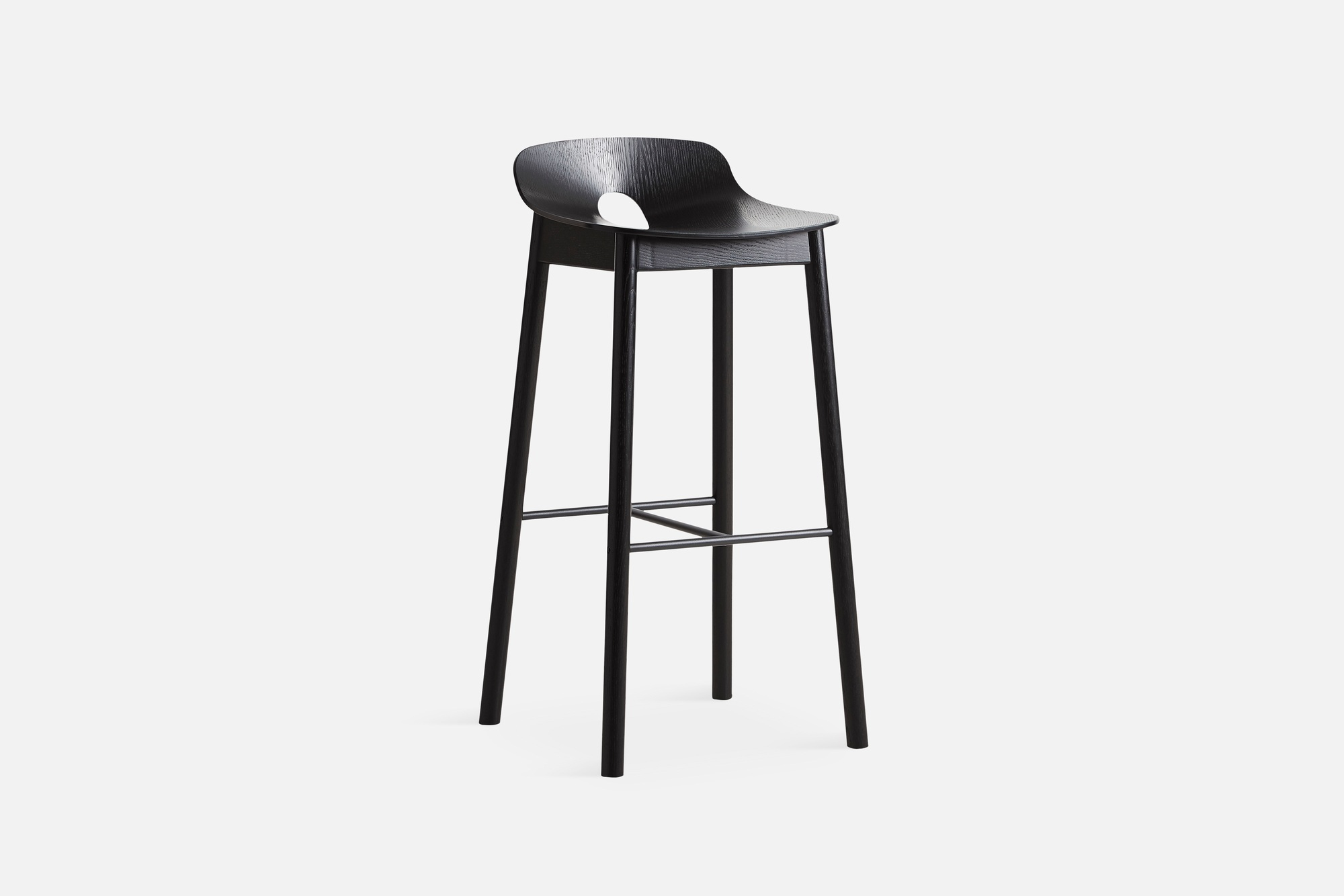 Mono Barstool Black Painted Ash Woud