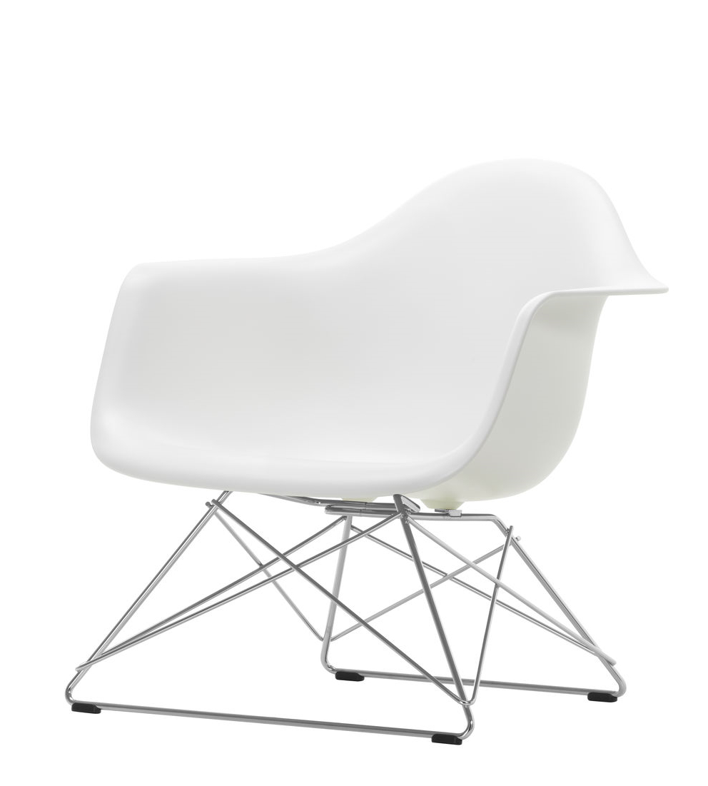 Eames Plastic Arm Chair LAR Chair Vitra White - Chrome
