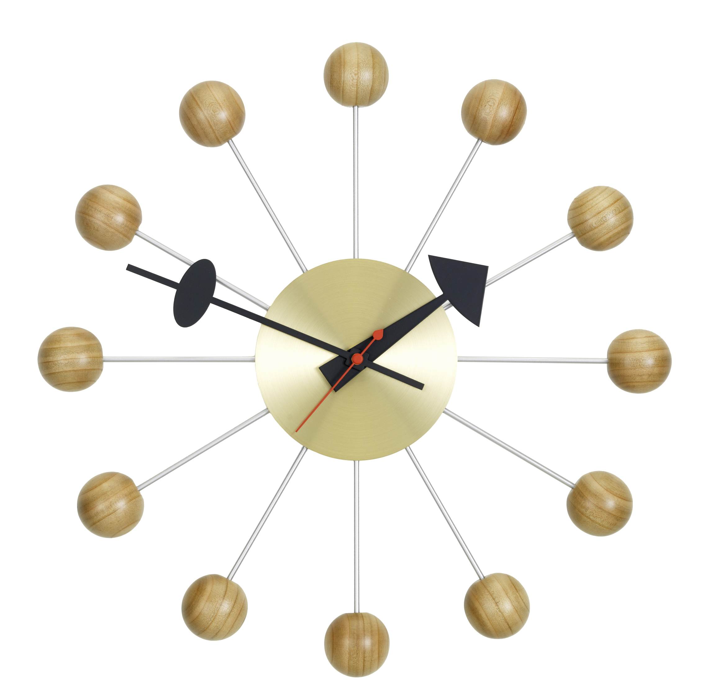 Ball Clock cherry wood Vitra